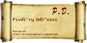 Piváry Dániel névjegykártya